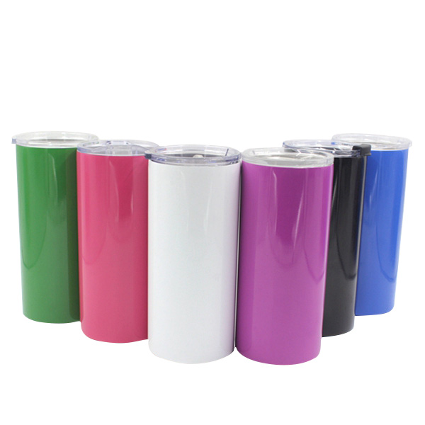 16 oz Skinny Stainless Tumbler with Acrylic Lid 1